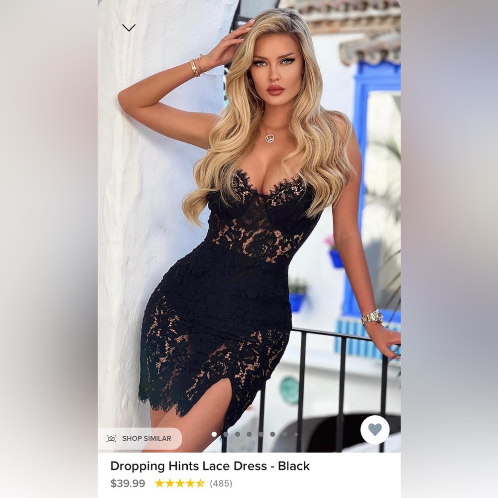 Brand new with tags sexy dropping hints black lace dress